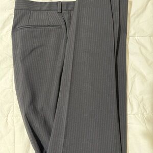 Men's Gray Pinstripe Dress Pants